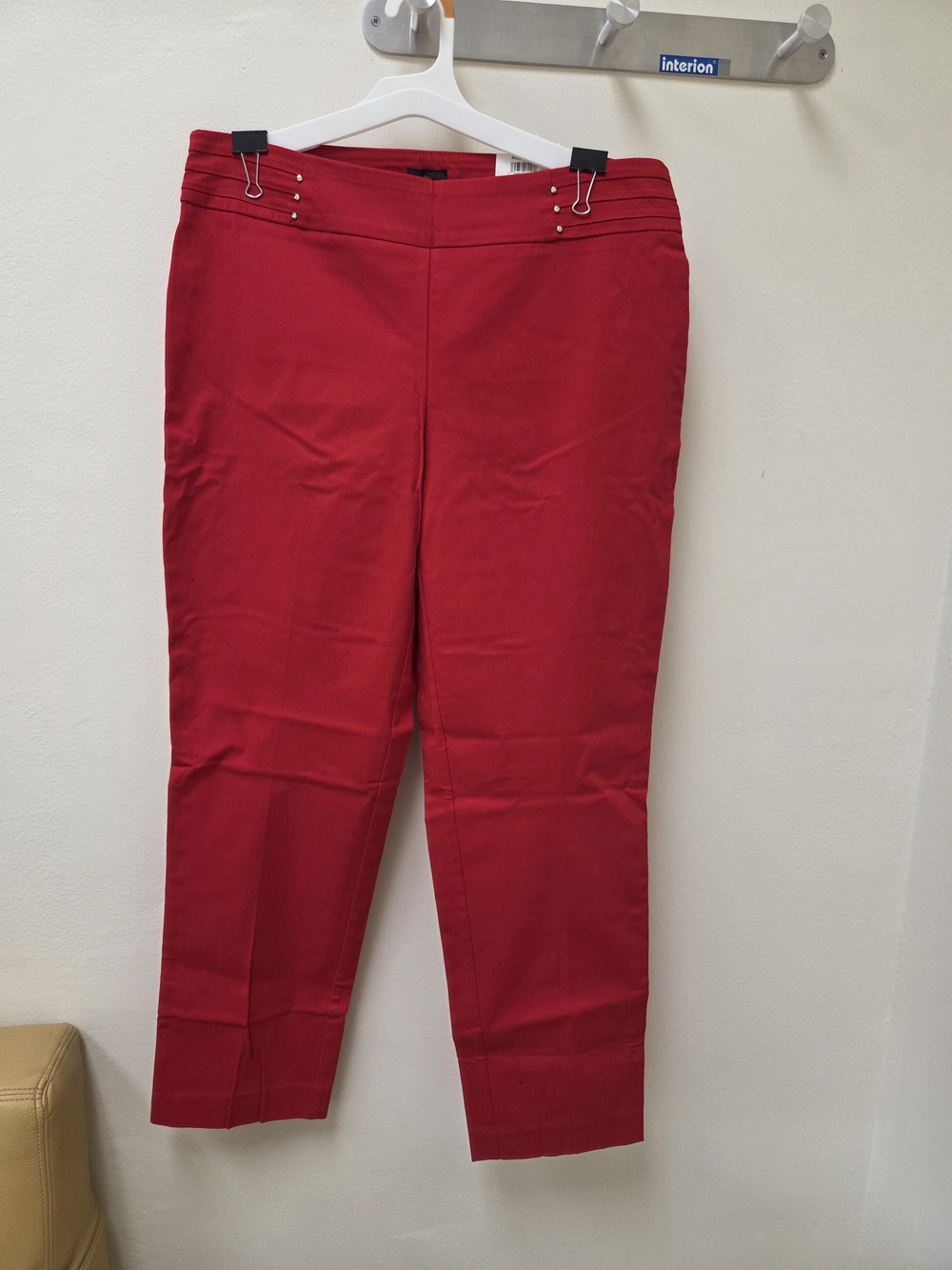 JM Collection Red Straight-Leg Ankle Pants